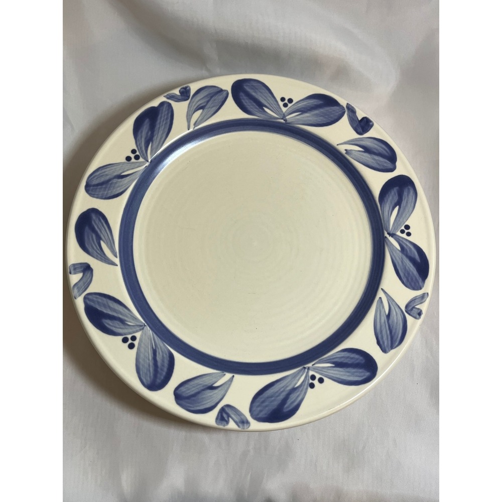Pfaltzgraff Villa Flora Plates Set of 4 Blue Floral Stoneware Vintage‎ USA